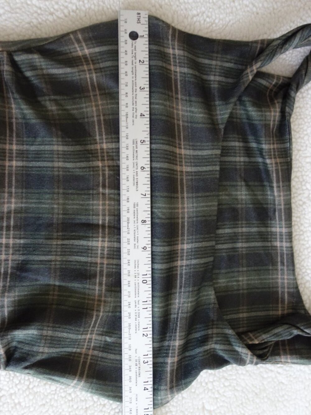 NWT CIDER Scoop Neckline Ruched Midi Dress Tartan Green – XS - Picture 9 of 13